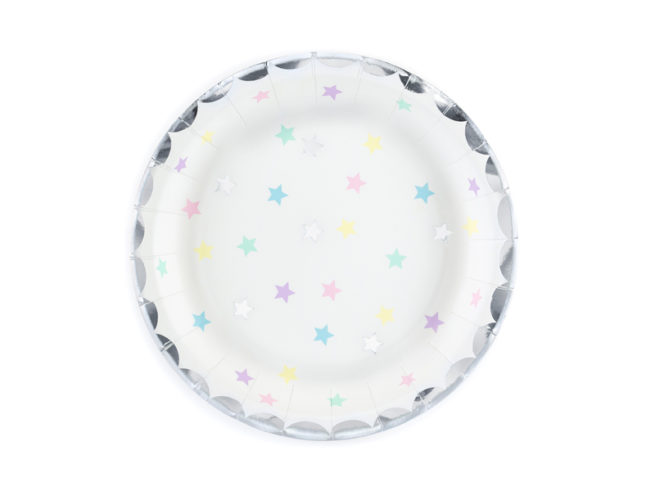 Plato estrellas multi color 2 - Los eventos de Moni-K